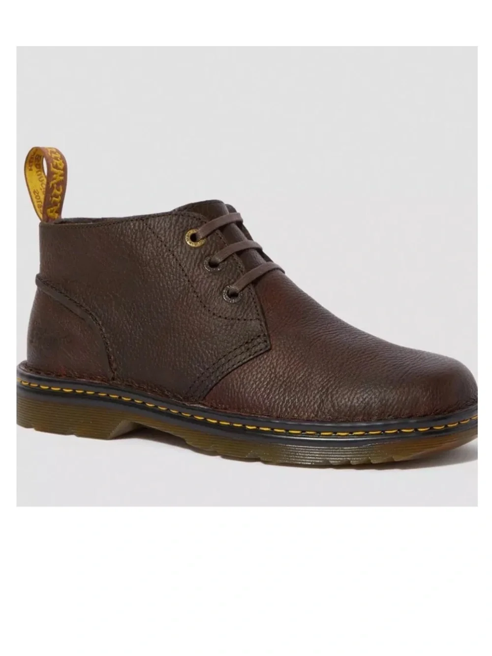 Dr. Martens Boots Sussex Brown Leather Chukka Yellow Stitching Grunge 90 Size 11